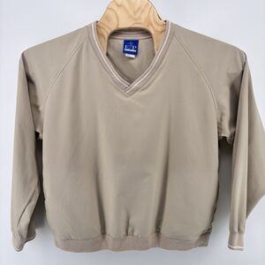 EP Pro Women's M Beige Taupe V Neck Golf Pullover Lightweight Top